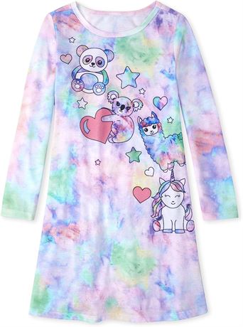 The Children's Place Girls Long Sleeve Nightgowns, Tie Dye Squishy, Medium