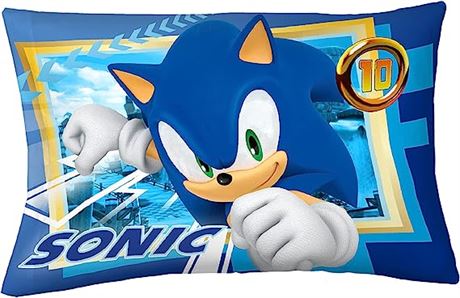 Kids Bedding Microfiber Reversible Pillowcase, 20x30in Sonic The Hedgehog