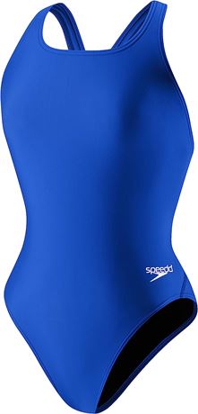 Speedo Girls' Swimsuit One-Piece, 10/26 Youth, Blue