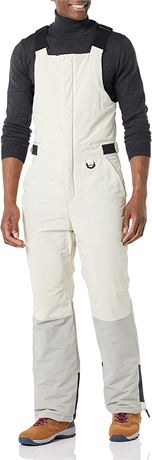 Men's Water-Resistant Insulated Snow Bib Overall Stone/Grey Color Block Medium