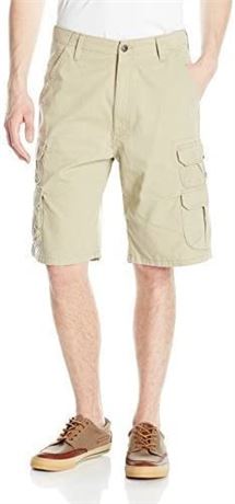 Wrangler Authentics Men's Big & Tall Premium Twill Cargo Short, Size 52, Camel