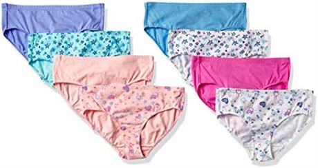 Hanes girls Ultimate 8-pack Organic Cotton Briefs, Assorted, 10 US