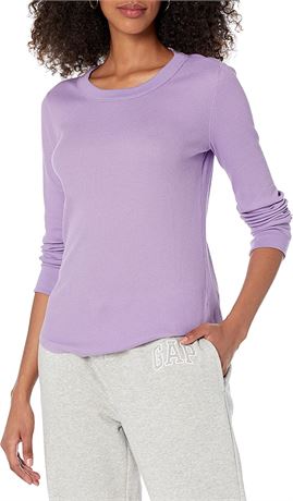 GAP Women's Waffle Knit Long Sleeve Tee T-Shirt, Small, Orchid