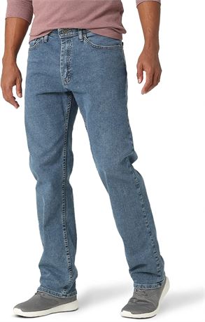 Wrangler Authentics Men's Comfort Flex Waist Relaxed Fit Jean Stonewash 36Wx32L