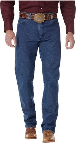 Wrangler Men's Cowboy Cut Original Fit Jeans, 34W X 30L, Stonewashed