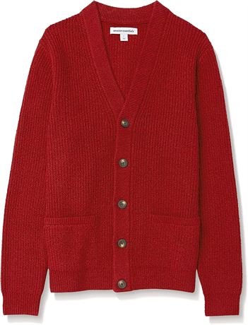 Amazon Essentials Men's Cardigan Sweater, XL, Red