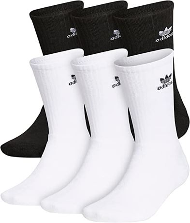 adidas Originals Unisex Trefoil (6-pair) Crew Sock, Medium