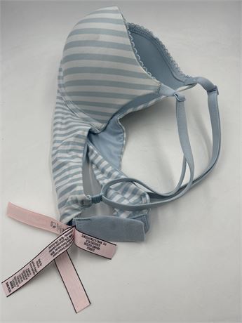 Victoria Secret - Wired Push Up Bra - Striped Light Blue -34B