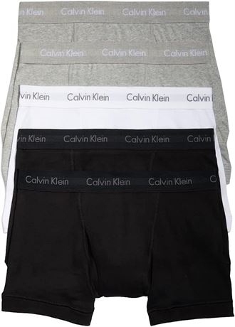 Calvin Klein Men's Cotton 5-Pack Trunks, Medium, Black/Gray/White