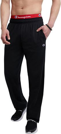 Champion Men's Pants, Everyday Cotton Pants for Men, Open Bottom Pant, Med