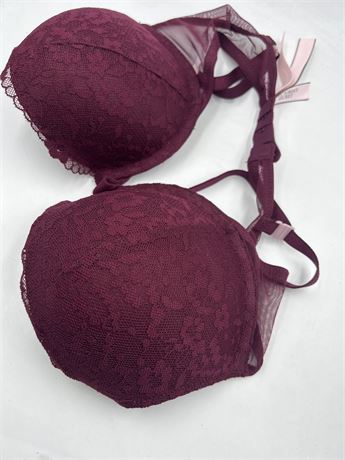 Victoria Secret - Wired Push Up Bra - Maroon - 34C