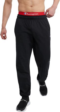 Champion mens Everyday Cotton Closed Pant pajama bottoms, Black, Medium US