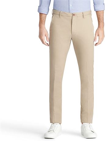 IZOD Men's Performance Stretch Straight Fit Flat Front Chino Pant 40x30