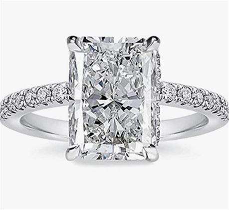 Effinny Engagement Ring,Simulated Diamond White Sapphire Promise Ring for Women