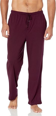 Amazon Essentials Men's Knit Pajama Pant, Burgundy, Medium