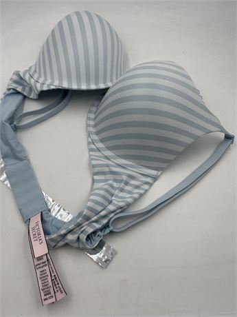 Victoria Secret - Wired Push Up Bra - Striped Light Blue -34C