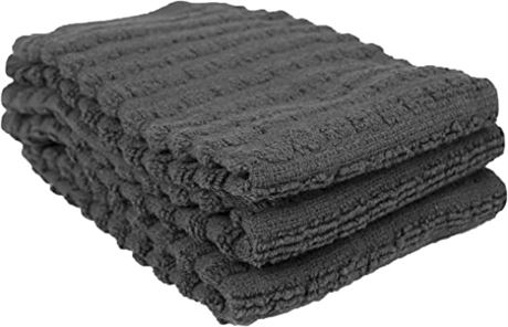 Ritz Royale Collection Kitchen Dish Cloth Set,3-Pack, Solid Graphite