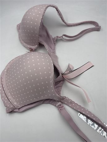 Victoria Secret - Wired Push Up Bra - Pink Polka Dots - 34B