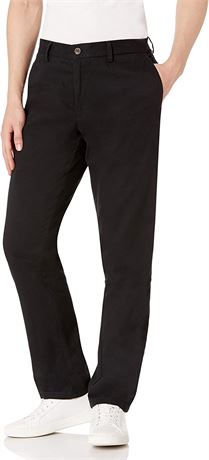 Amazon Essentials Men's Slim-Fit Flat-Front Chino Pants, 42W X 29L, Black