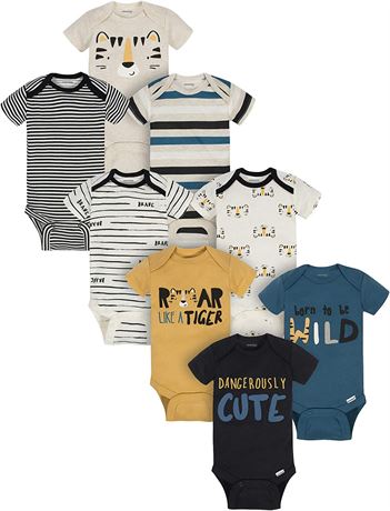 Onesies Brand baby-boys 8-pack Short Sleeve Bodysuits, 3-6 Months