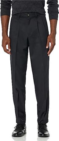 Amazon Essentials Men's Classic-Fit Expandable-Waist Pleated Dress Pant, 42x34