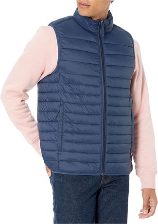 Amazon Essentials Men's Puffer Vest, Size Small, Navy