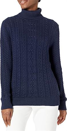 Amazon Essentials Women's Fisherman Cable Turtleneck Sweater, Small