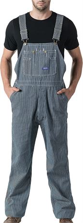 Walls Men's Big Smith Rigid Bib Overall, 40W X 30L, Hickory Stripe