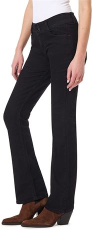 WallFlower Women's Luscious Curvy Bootcut Mid-Rise Juniors Jeans, 13 Long, Black