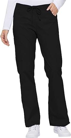 Dickies Women's Signature Mid Rise Drawstring Scrubs Cargo Pant, Large