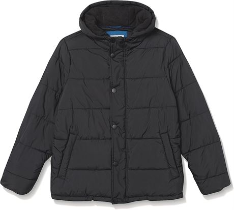 Amazon Essentials Men's Heavyweight Hooded Puffer Coat, Large, Black