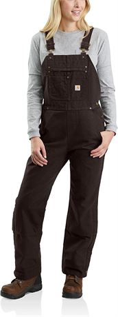 Carhartt Women's Relaxed Fit Bib Overall, Medium, Dark Brown