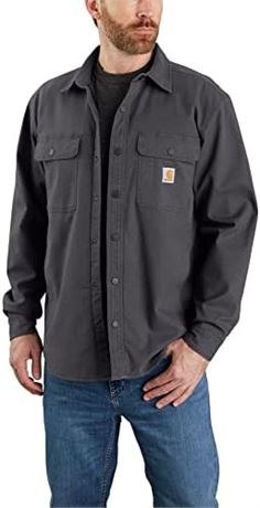 Carhartt Men's Rugged Flex Relaxed Fit Canvas Fleece-Lined Shirt XL