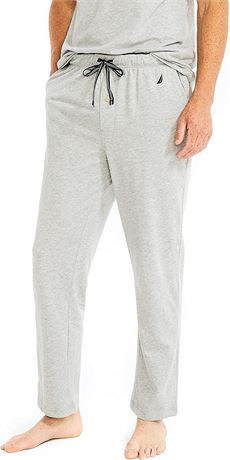 Nautica Men's Soft Knit Sleep Lounge Pants, Large, Gray Heather