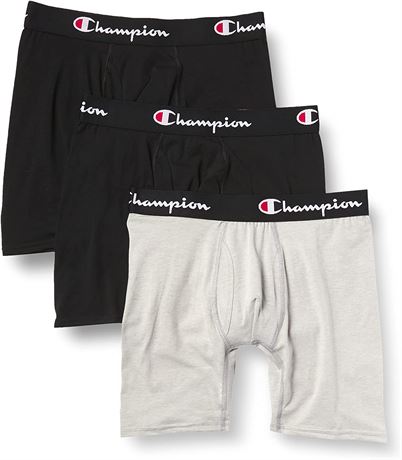 Champion Men's Everyday Cotton Stretch Boxer Briefs 3-Pack, Small