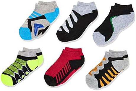 Jefferies Socks Big Boys' Tech Sport Low Cut Socks 6 Pair Pack, Multi, Medium