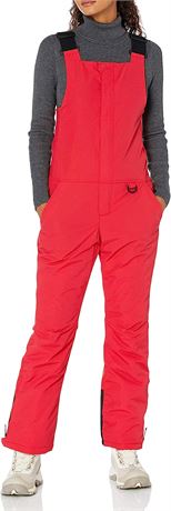 Women's Water-Resistant Full-Length Insulated Snow Bib Red, Medium