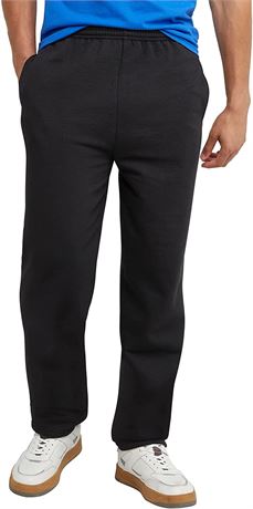 Hanes ComfortSoft EcoSmart Men's Fleece Sweatpants, Medium, Black