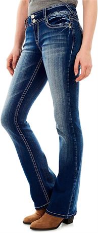 WallFlower Women's Luscious Curvy Bootcut Mid-Rise Juniors Jeans, Size 5