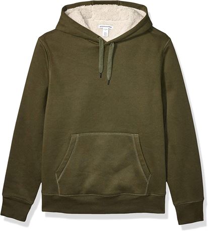 Amazon Essentials Men's Sherpa-Lined Pullover Hoodie Sweatshirt, Medium