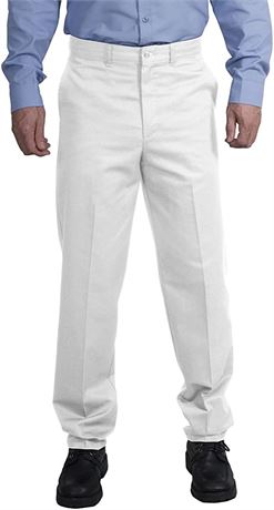 Red Kap Men's Stain Resistant, Flat Front Work Pants, 46W, White