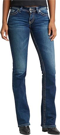 Silver Jeans Co. Women's Suki Mid Rise Bootcut Jeans, 30 x 35