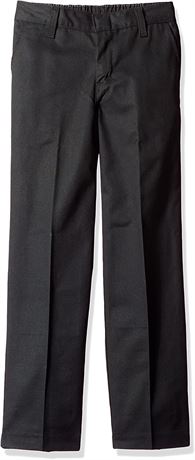 Dickies Boys' Classic Flat Front Pant, 18 Husky, Black