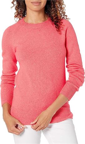 Amazon Essentials Women's Soft Touch Crewneck Sweater, Coral Pink, Large