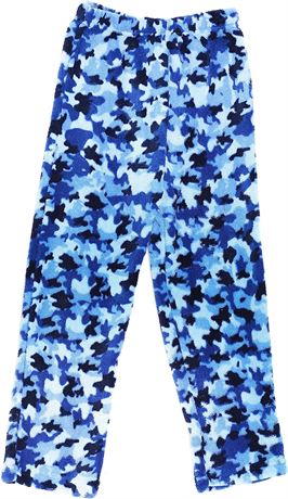 PRINCE OF SLEEP Plush Pajama Pants for Boys, 14/16, Blue Camo