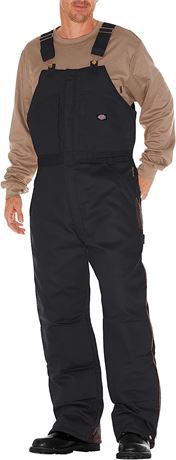 Dickies Men's Premium Insulated Duck Bib All, Size XL-T, Black