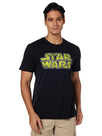 Star Wars Men's Classic Vintage Simple Logo T-Shirt - Black - Medium