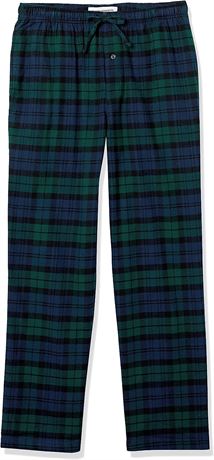 Amazon Essentials Men's Flannel Pajama Pants, Large, Blackwatch Plaid