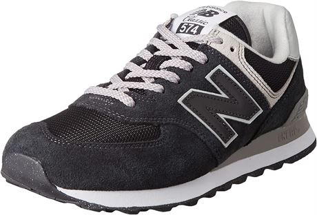 New Balance Classic 574 Sneakers, Size 11-11.5, Black/White