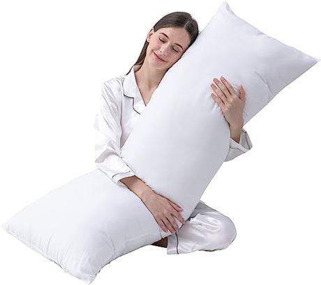 Large Body Pillow Insert- Breathable Full Body Pillow for Side Sleeper